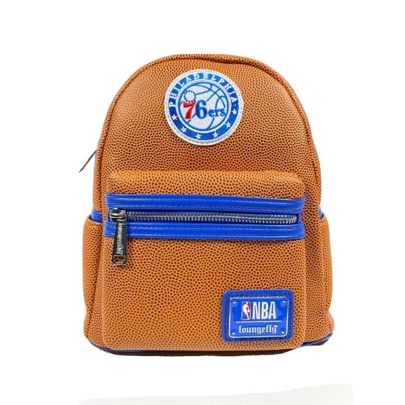 ✅️Loungefly NBA Philadelphia 76ers Basketball Textured Mini Backpack main image 14